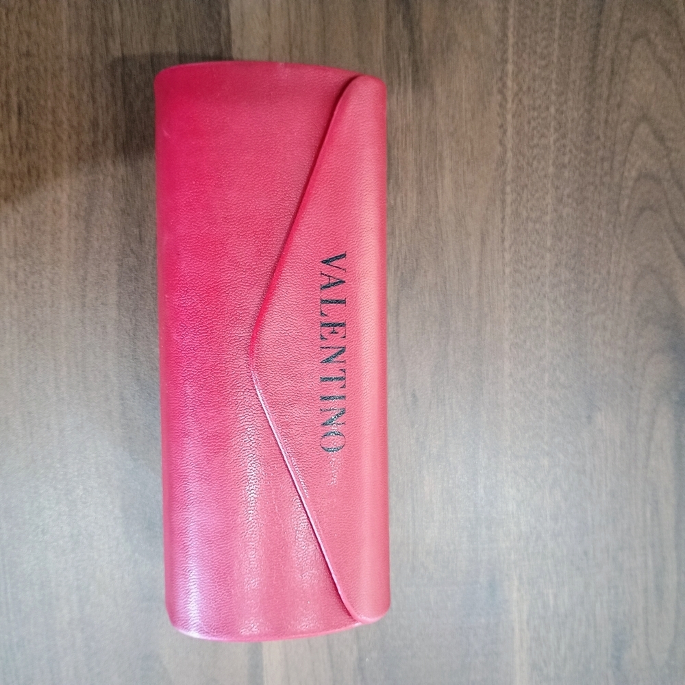 Valentino Maroon Sunglasses Case With Magnetic Snap